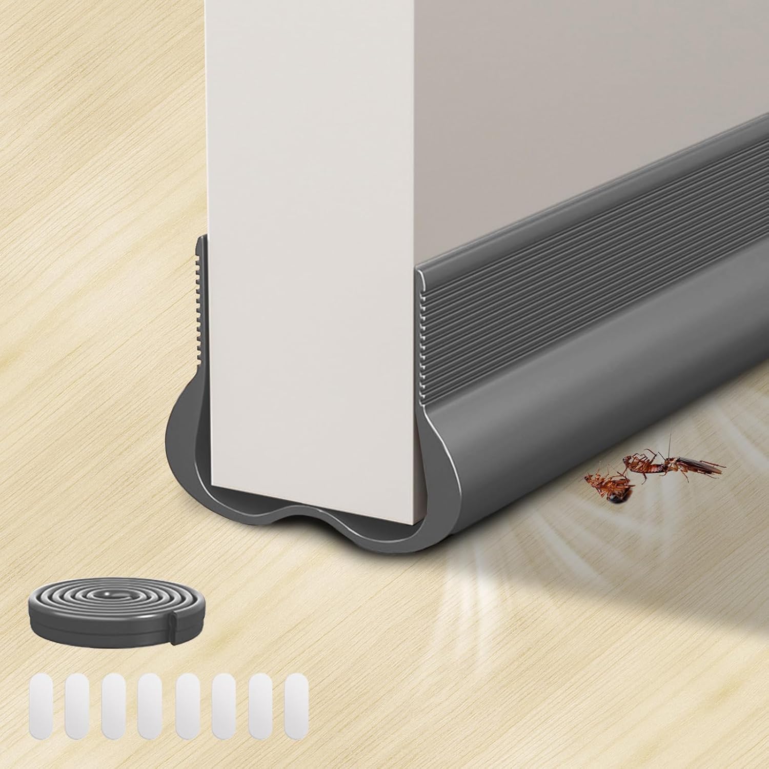 36 Inch Door Draft Stopper with Adhesive Grey