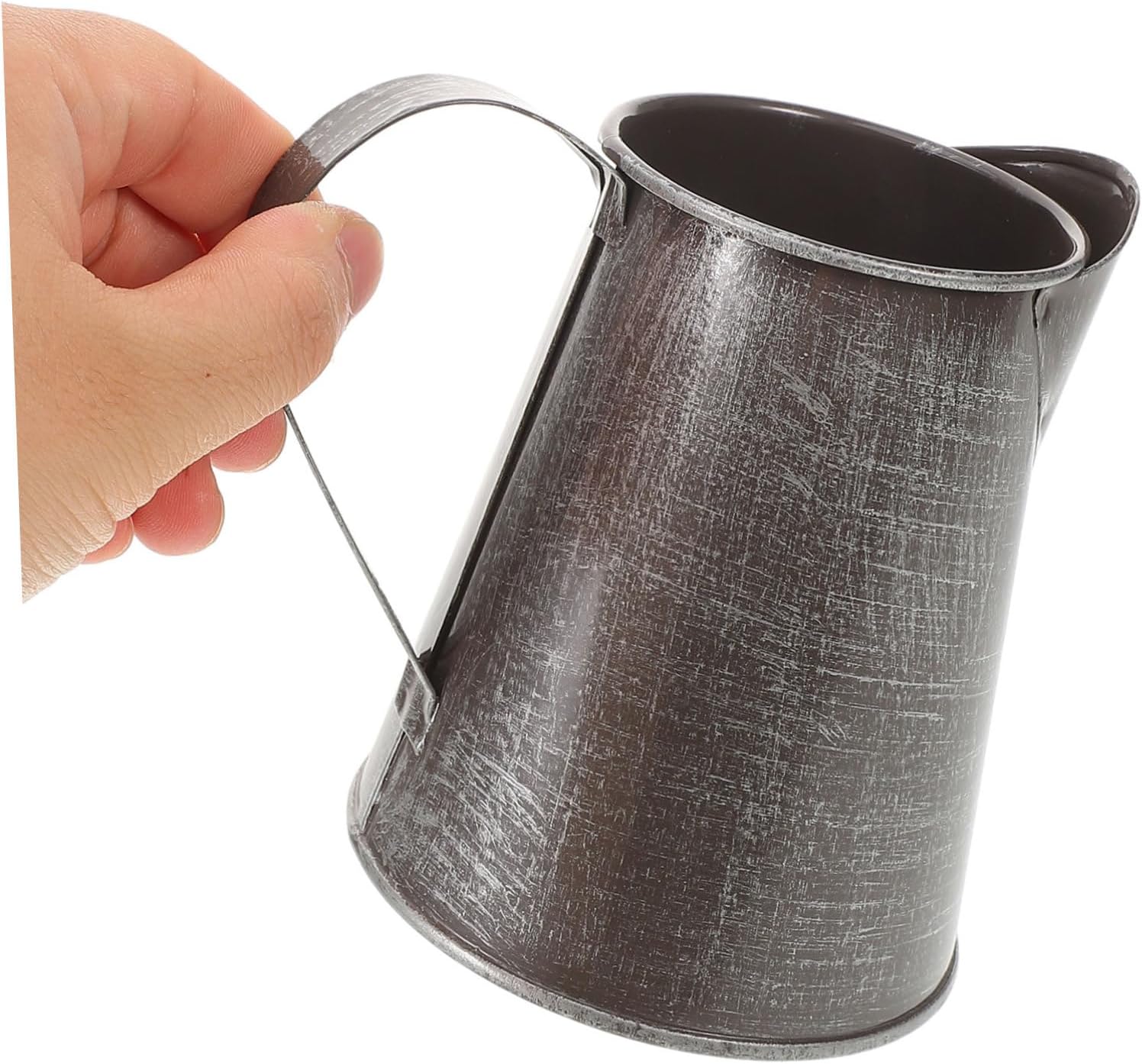 Zerodeko 2pcs Vintage Metal Jug Flower Vase for Rustic Decor