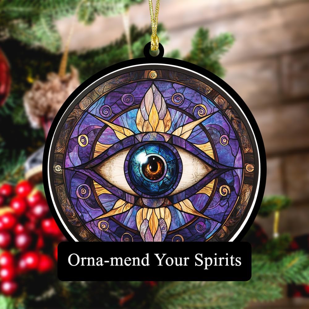 Evil Eye Christmas Ornament for Tree and Window Decor