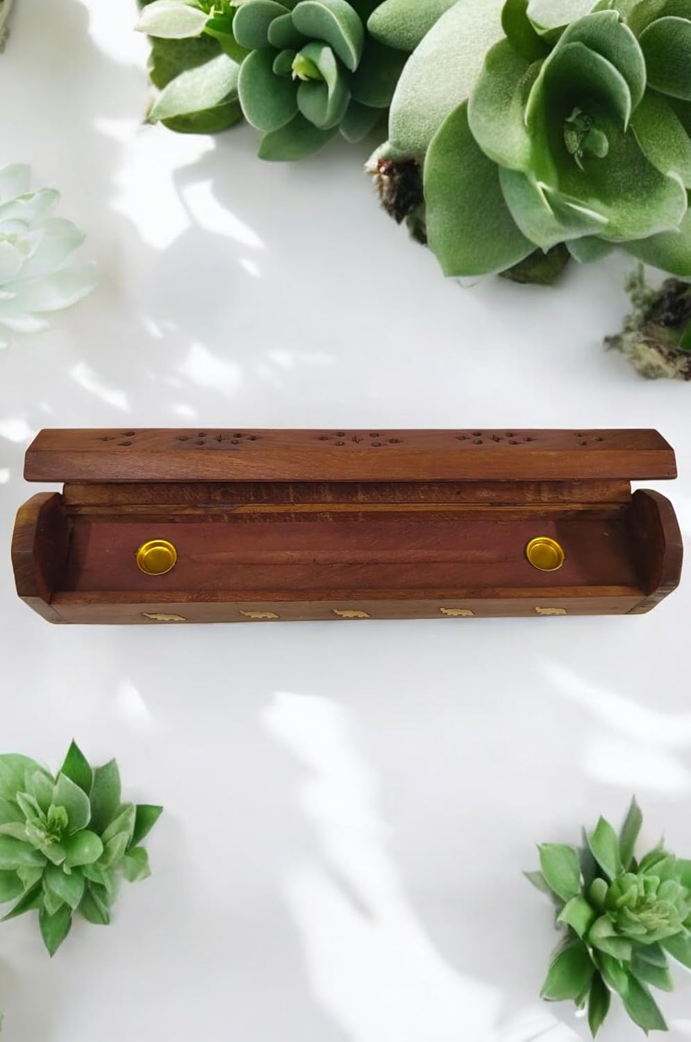 Wooden Incense Holder with Storage Box 12 inch
