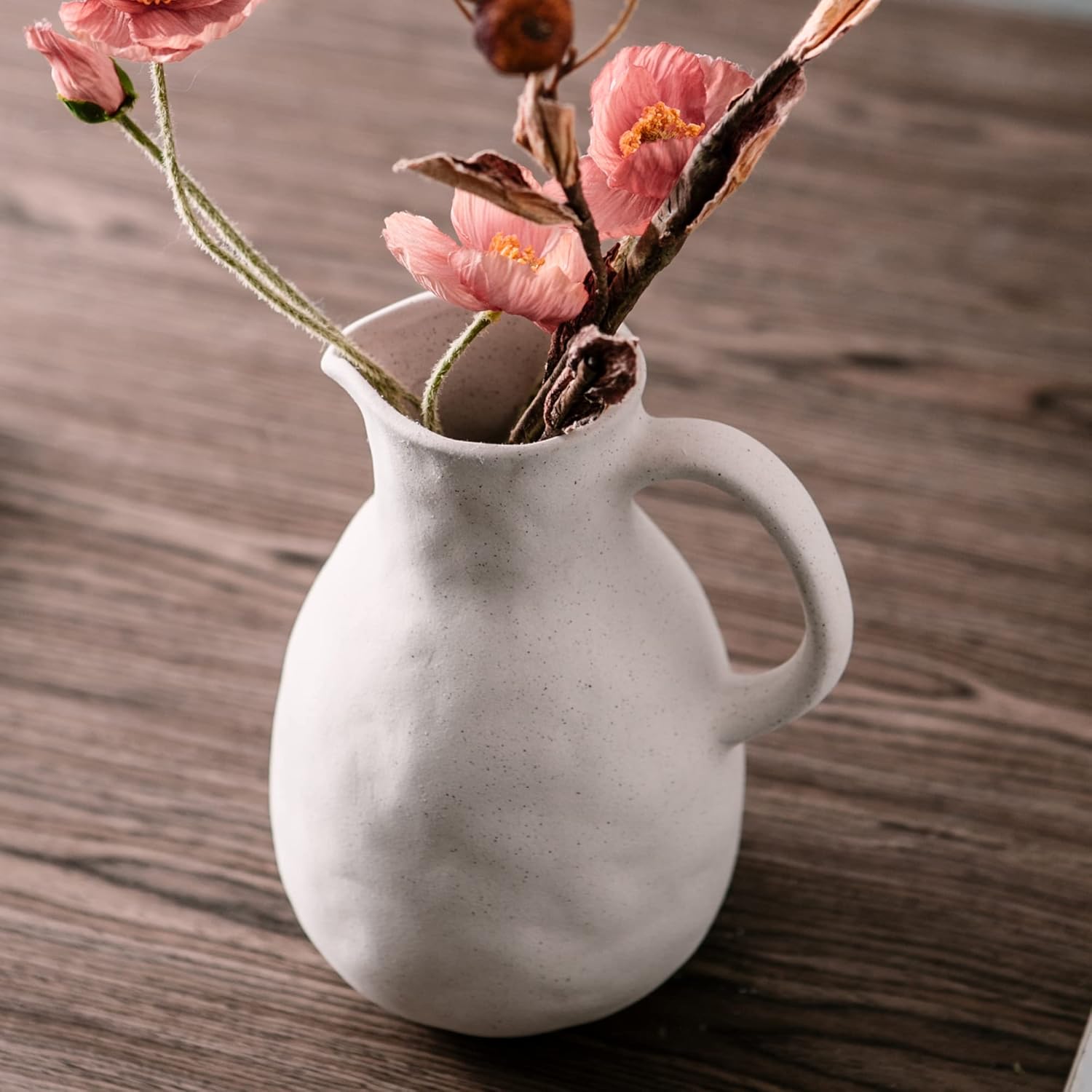 Kimdio Ceramic Vase with Handle Modern Farmhouse Decor