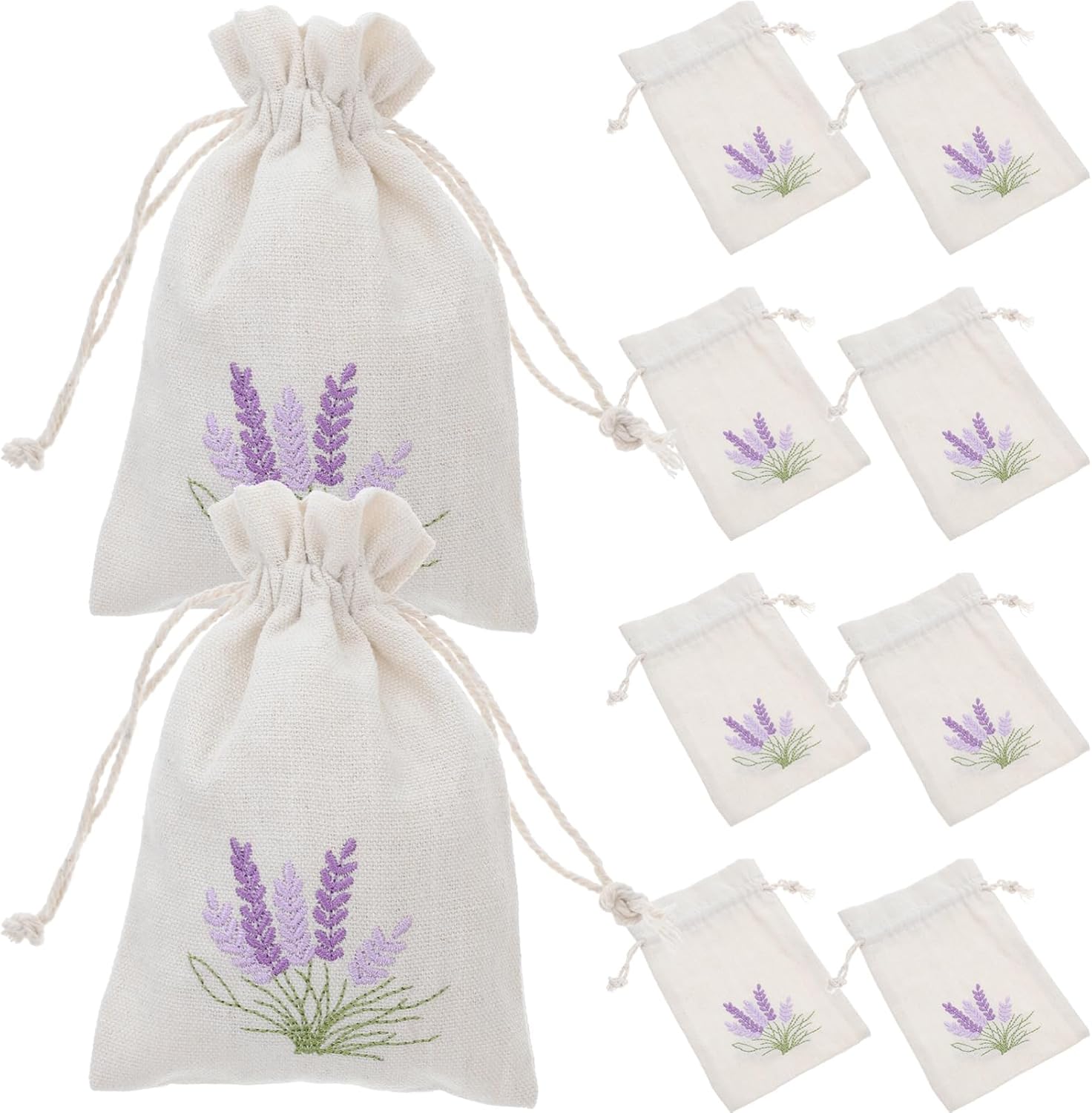 10pcs Lavender Cotton Drawstring Aromatherapy Bags