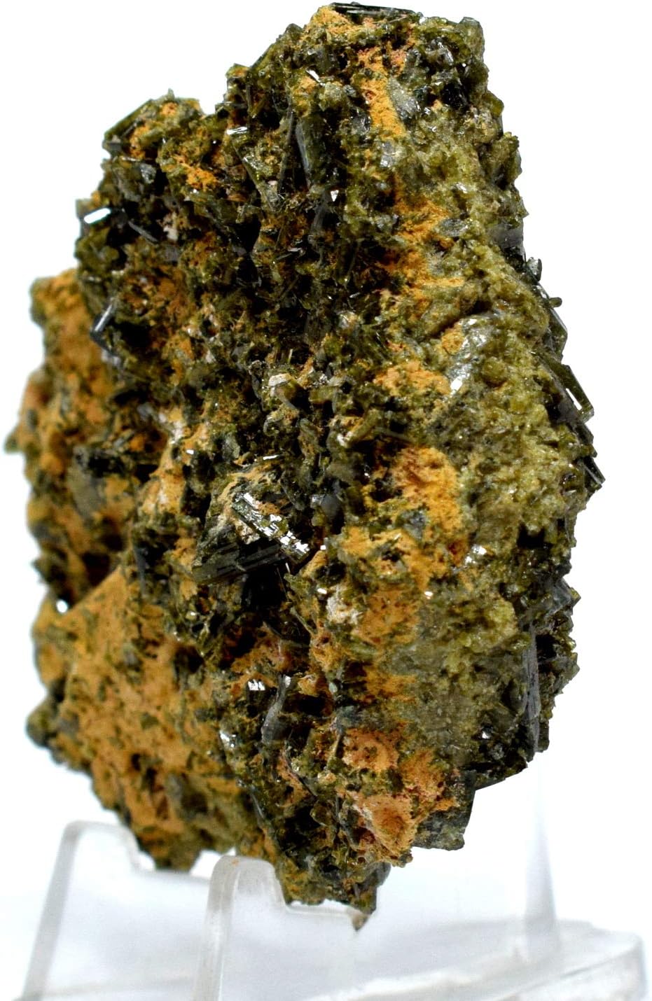 61mm Pistacite Green Epidote Crystal Cluster - Natural Collectible Mineral Specimen from Peru
