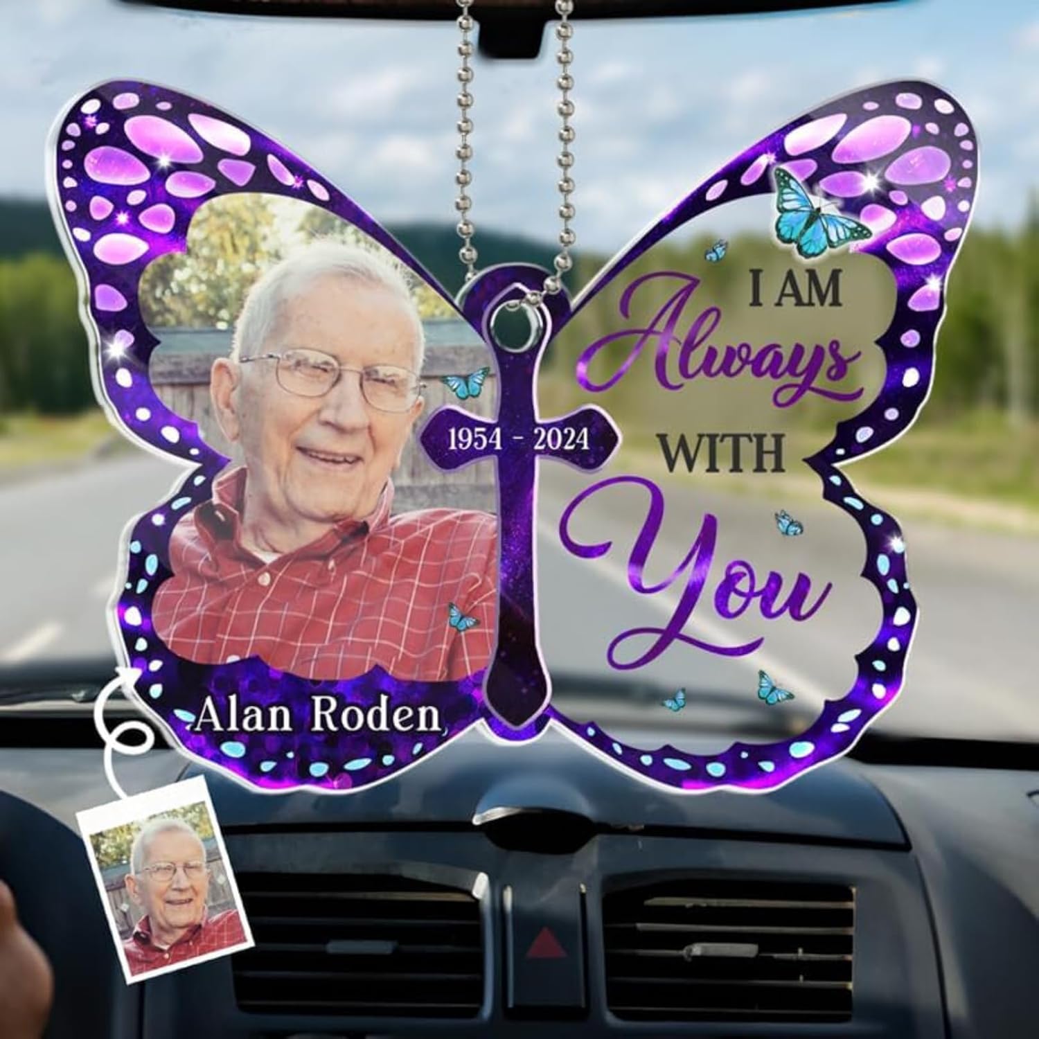 Custom Photo I Am Always with You Memorial Car Ornament