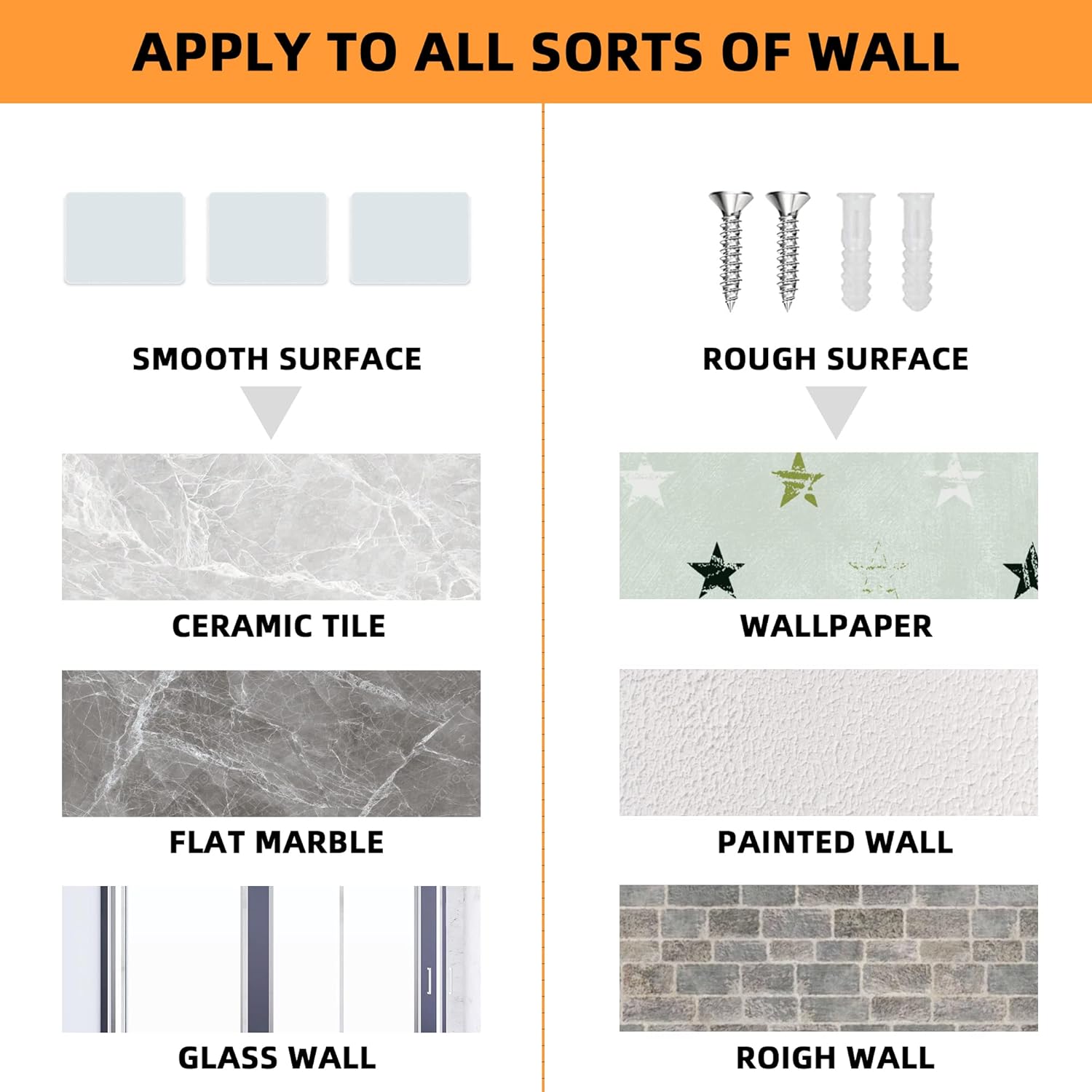 LUOBAO Clear Acrylic Floating Wall Shelves 6 Inch