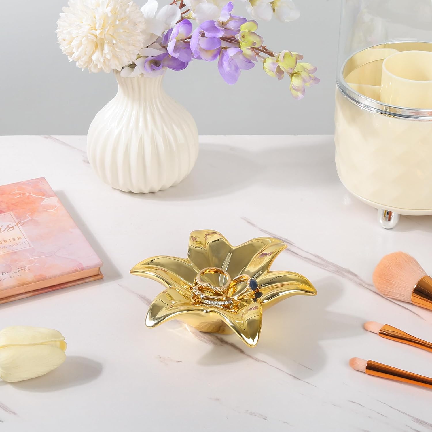 Eunoir Blooming Flower Incense Holder Gold