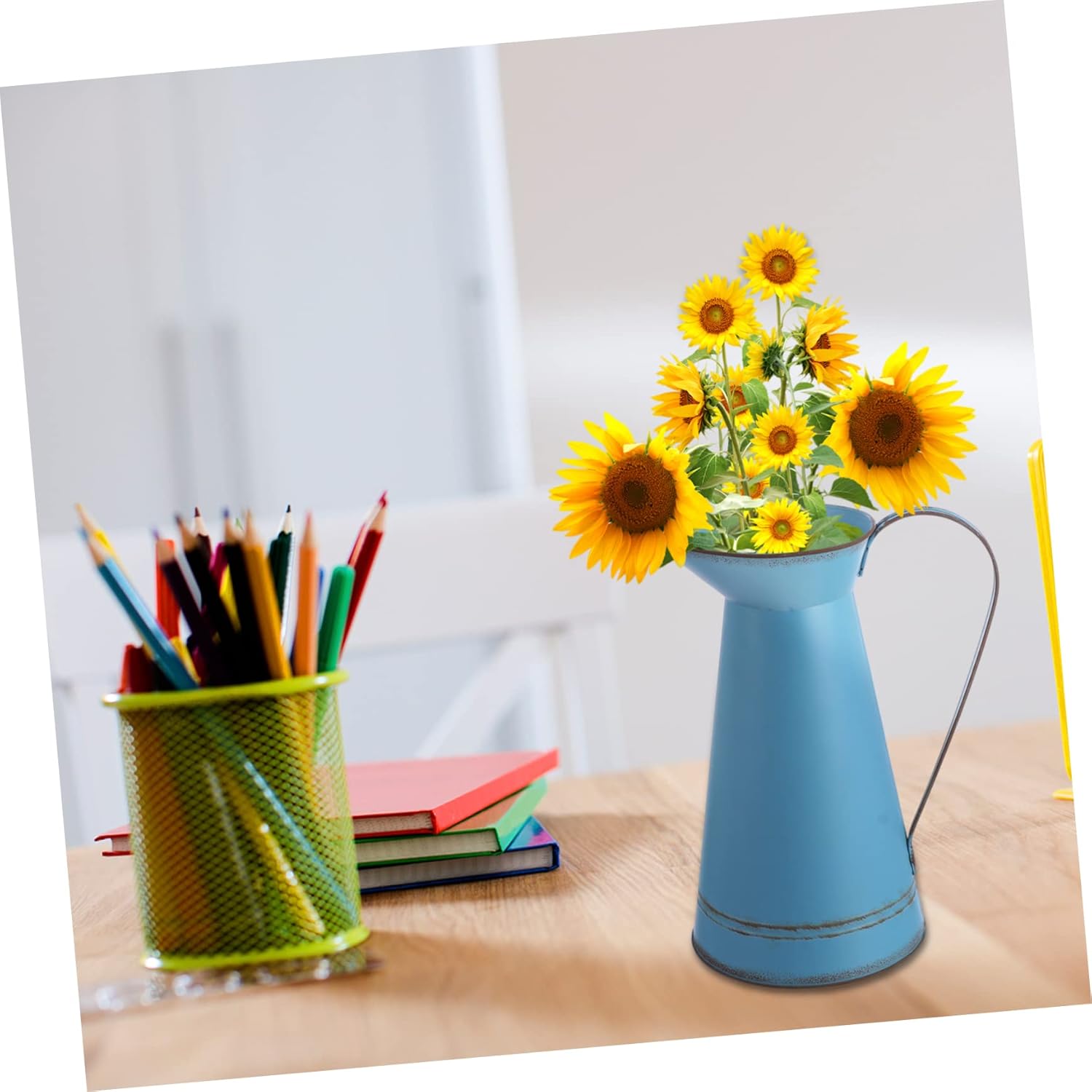 STOBAZA Multifunctional Blue Iron Bucket Vase