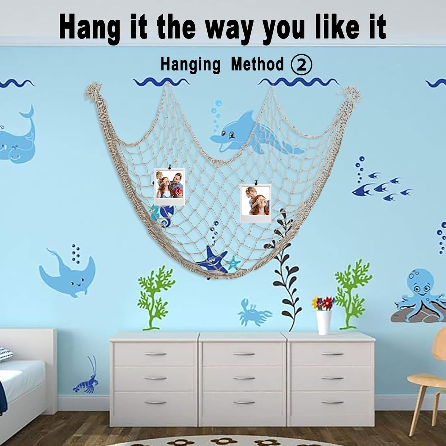 DingCo Fish Net Decor Pirate Party Decorations Natural Cotton Netting for Home Dcor 79x39 Inch 1 Pack