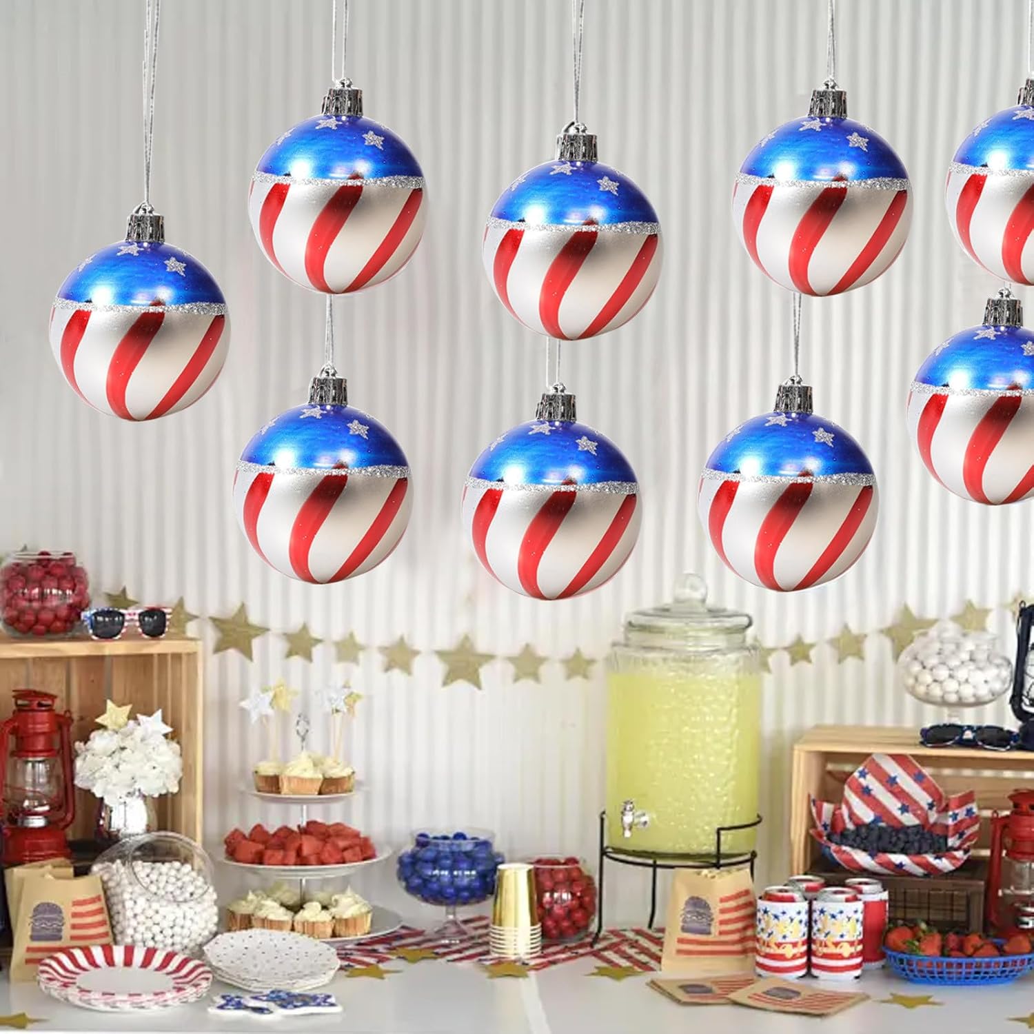 12PCS Patriotic Star-Spangled Hanging Decor