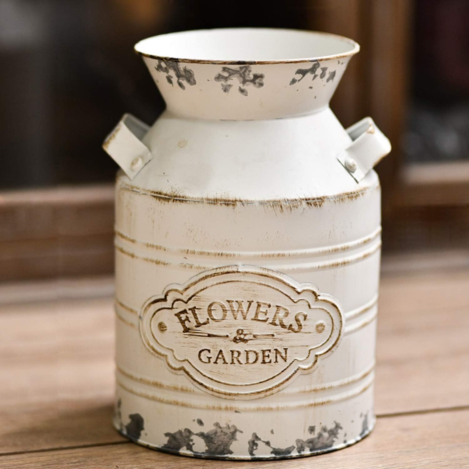 Rustic Metal Flower Vase - 98 Inch Shabby Chic Design
