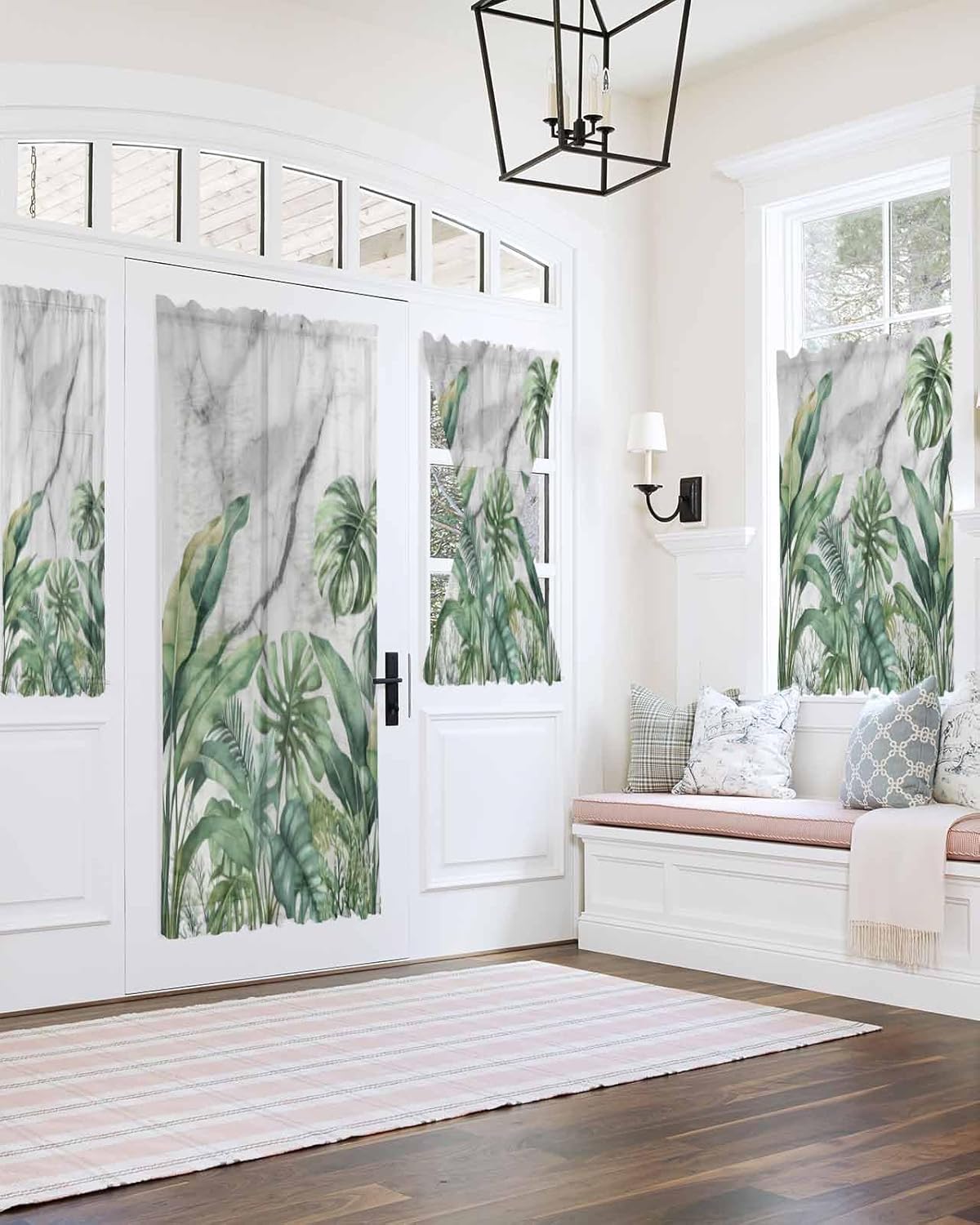 Elegant Door Curtains with Tiebacks and Rod Pockets 1