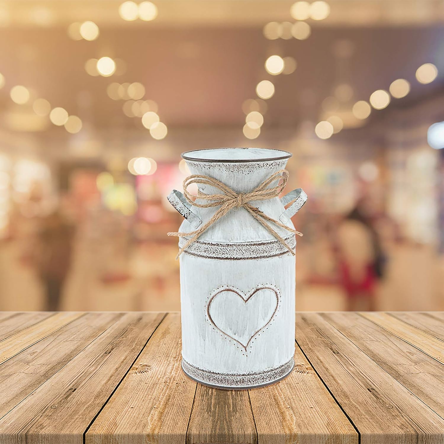 IMIKEYA Vintage Metal Flower Vase for Rustic Home Decor