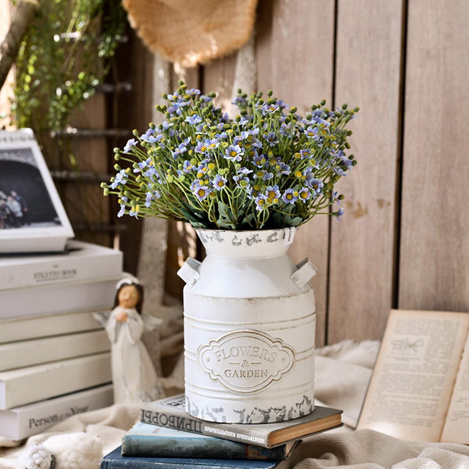 Rustic Metal Flower Vase - 98 Inch Shabby Chic Design
