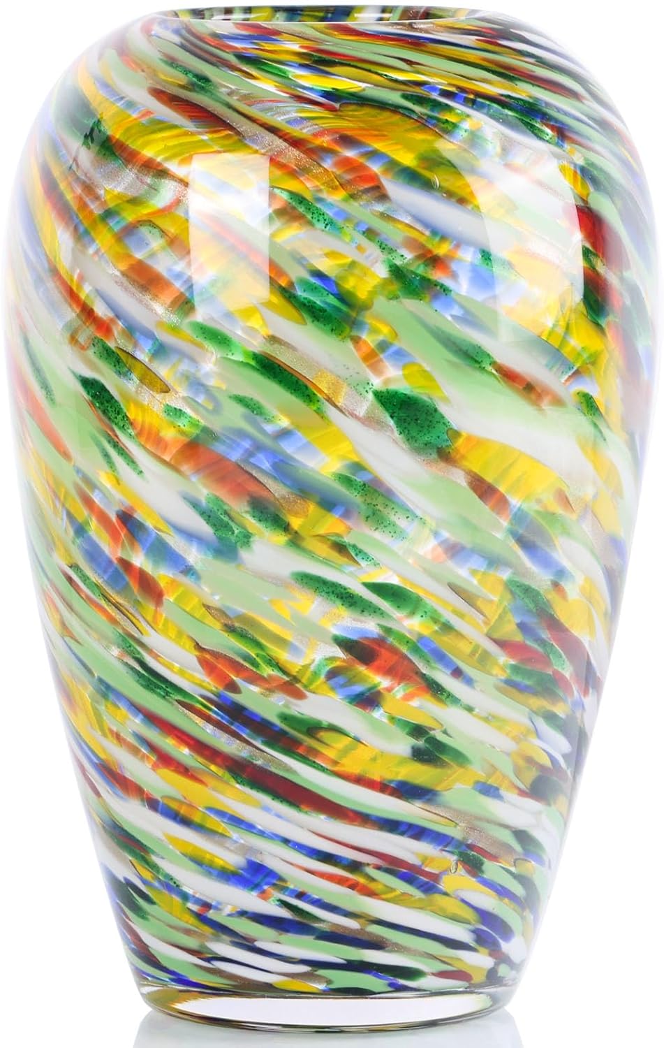 9 Tall Yellow Hand Blown Glass Vase for Home Decor