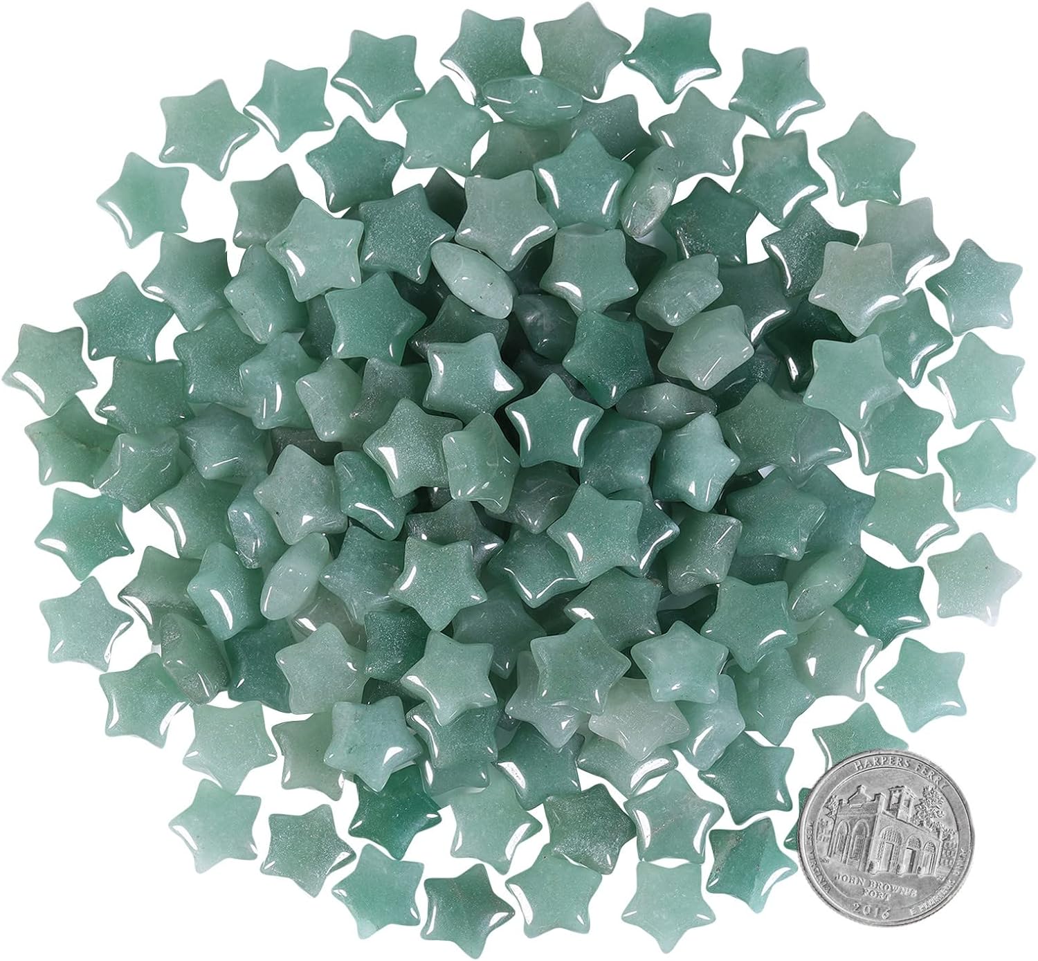 SUNYIK 20 Pack Mini Star Crystal Worry Stones