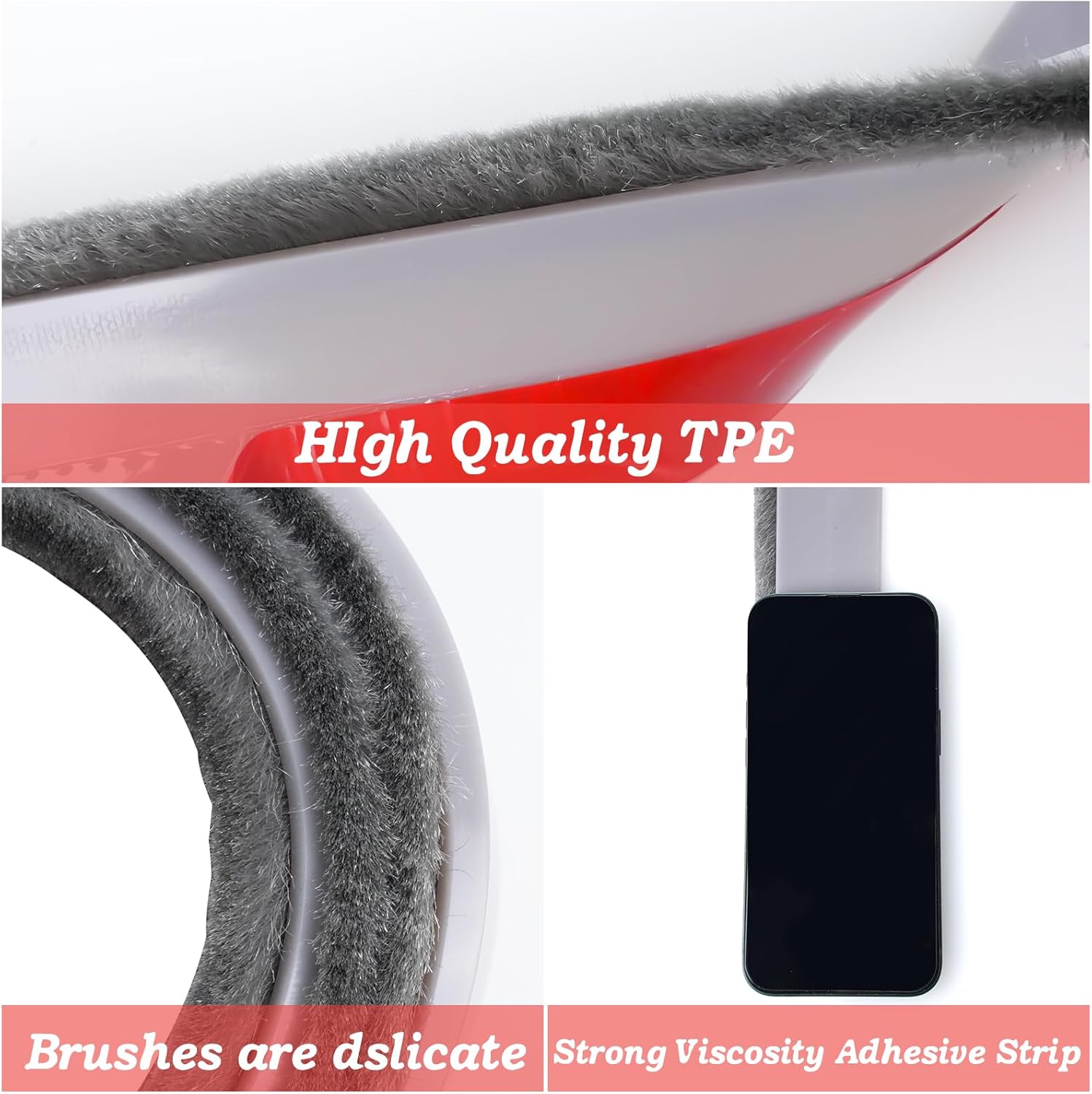 2 Pcs Door Sweep for Bottom of Door Gray 3937 Inches Long