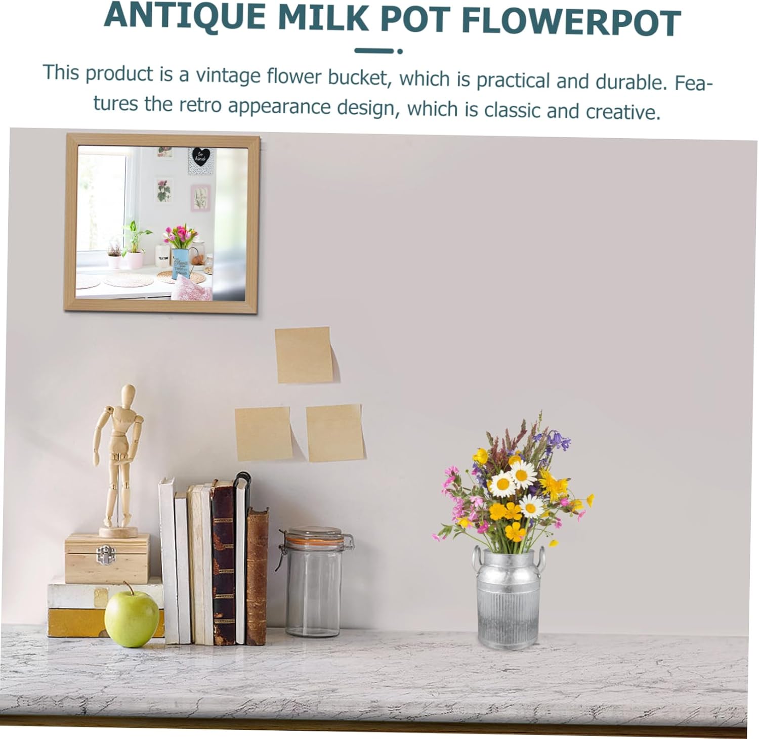 Healifty Milk Jug Flower Pot with Handle
