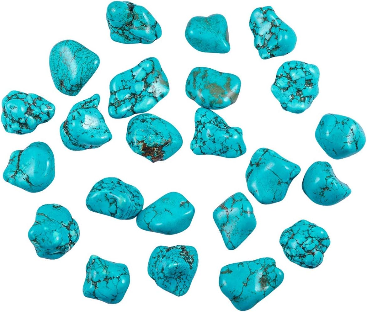 SUNYIK Pack of 2 Green Howlite Fluorite Tumbled Stones