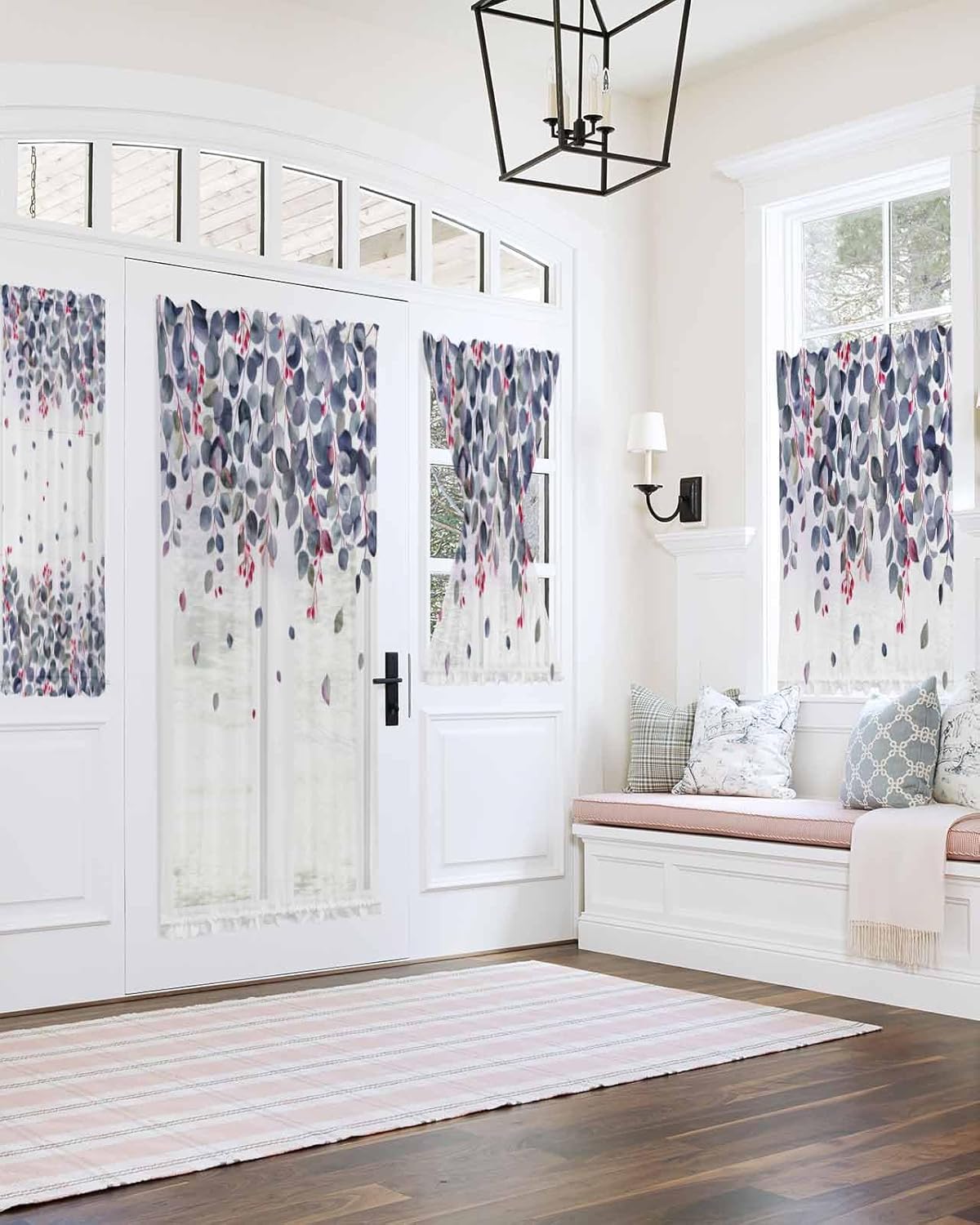 Elegant Door Curtains with Tiebacks and Rod Pockets