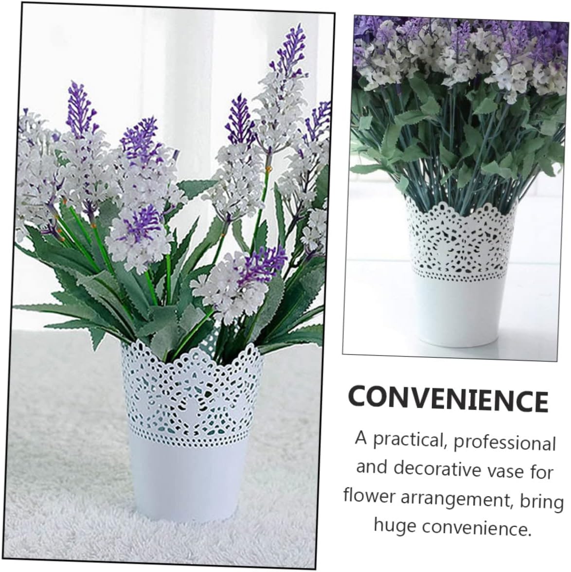 2pcs Elegant Iron Flower Vase for Home Decor and Wedding Centerpieces