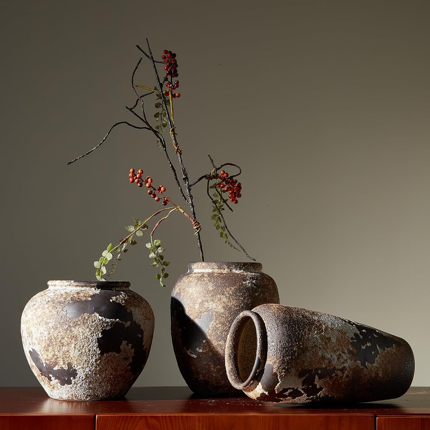 Smiletag Rustic Terracotta Vase for Home Decor