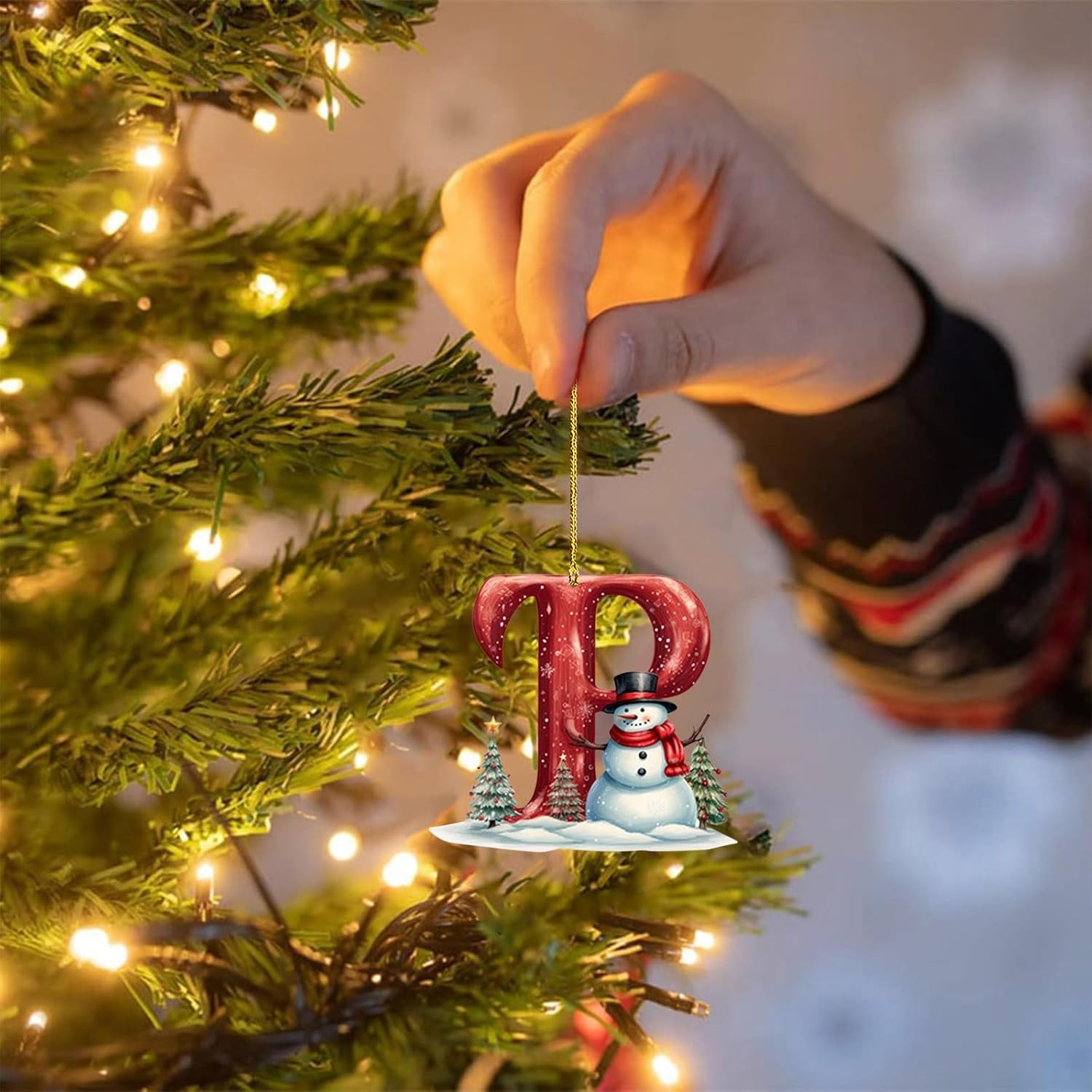 2024 Family Christmas Ornament Letter Tree Decor
