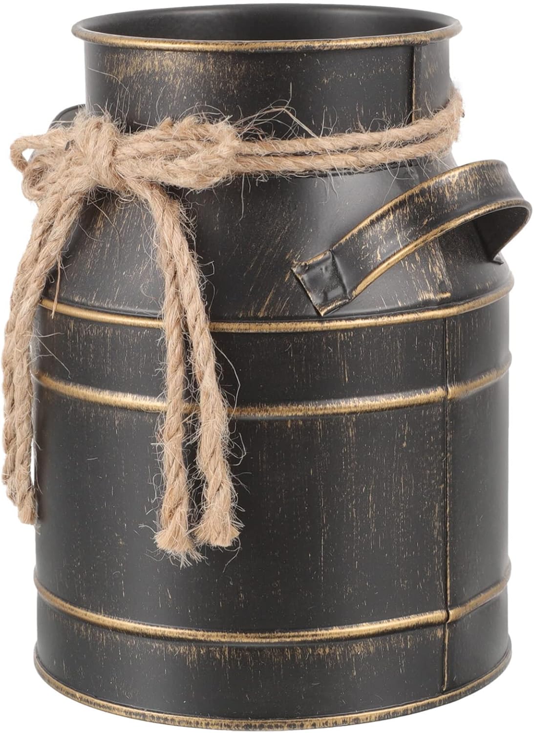 Retro Iron Bucket Vase - Black 629 X 59 X 433 Inch