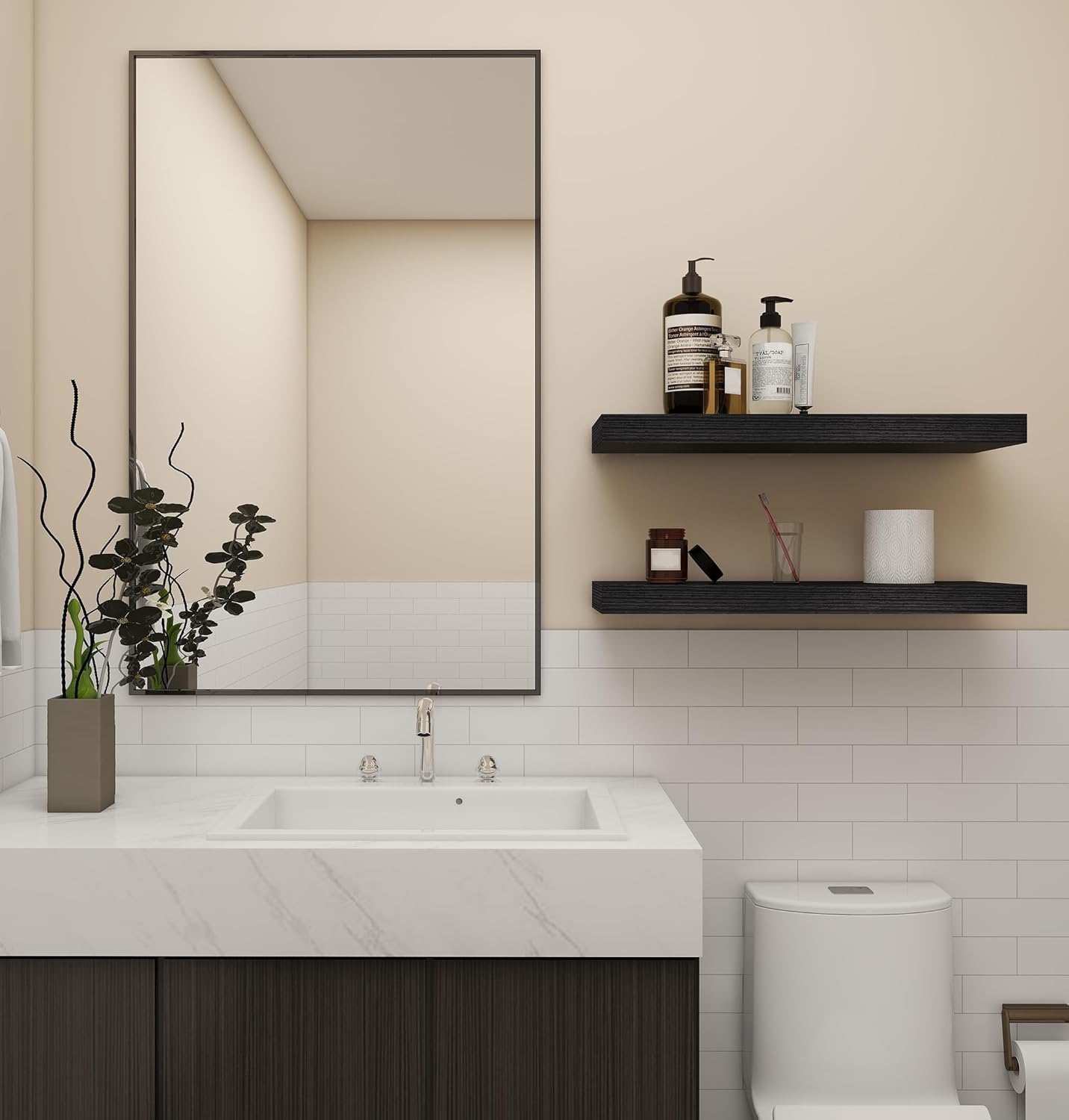 Vervida 24 Inch Floating Shelves Heavy-Duty Wall Storage for Bedroom Living Room