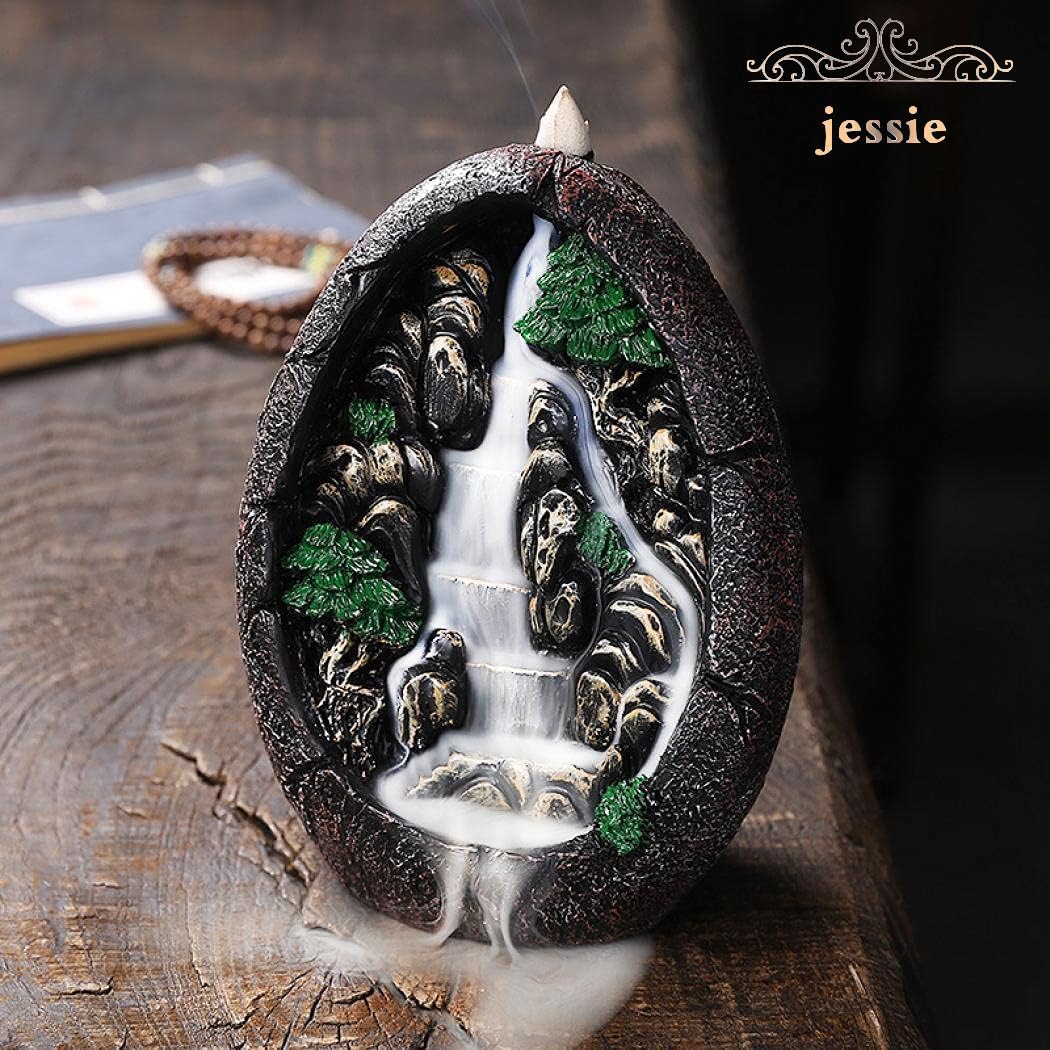 Jessie Backflow Incense Holder Set - 120 Cones 30 Sticks