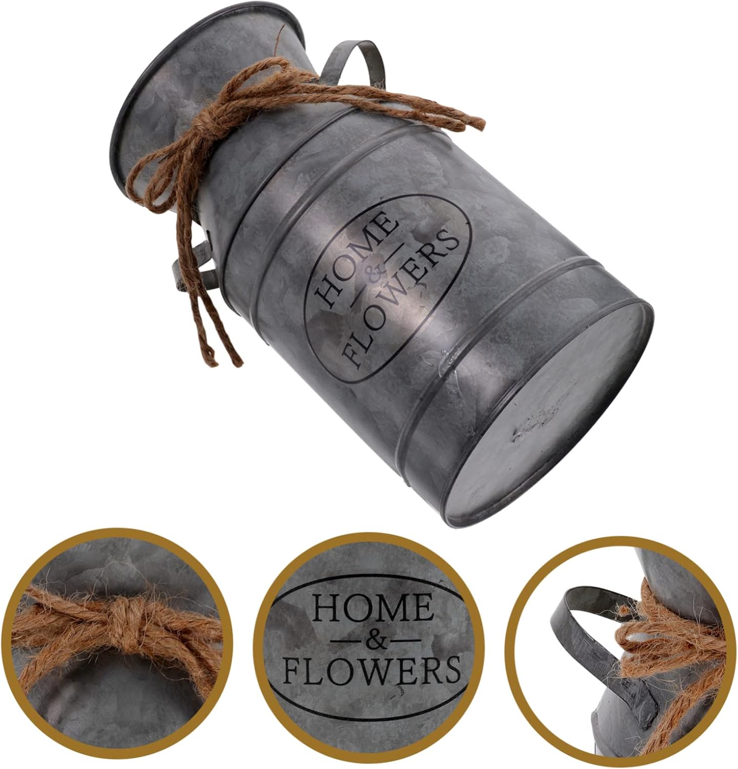 VICASKY Iron Flower Jug Vintage Pitcher Vase Silver