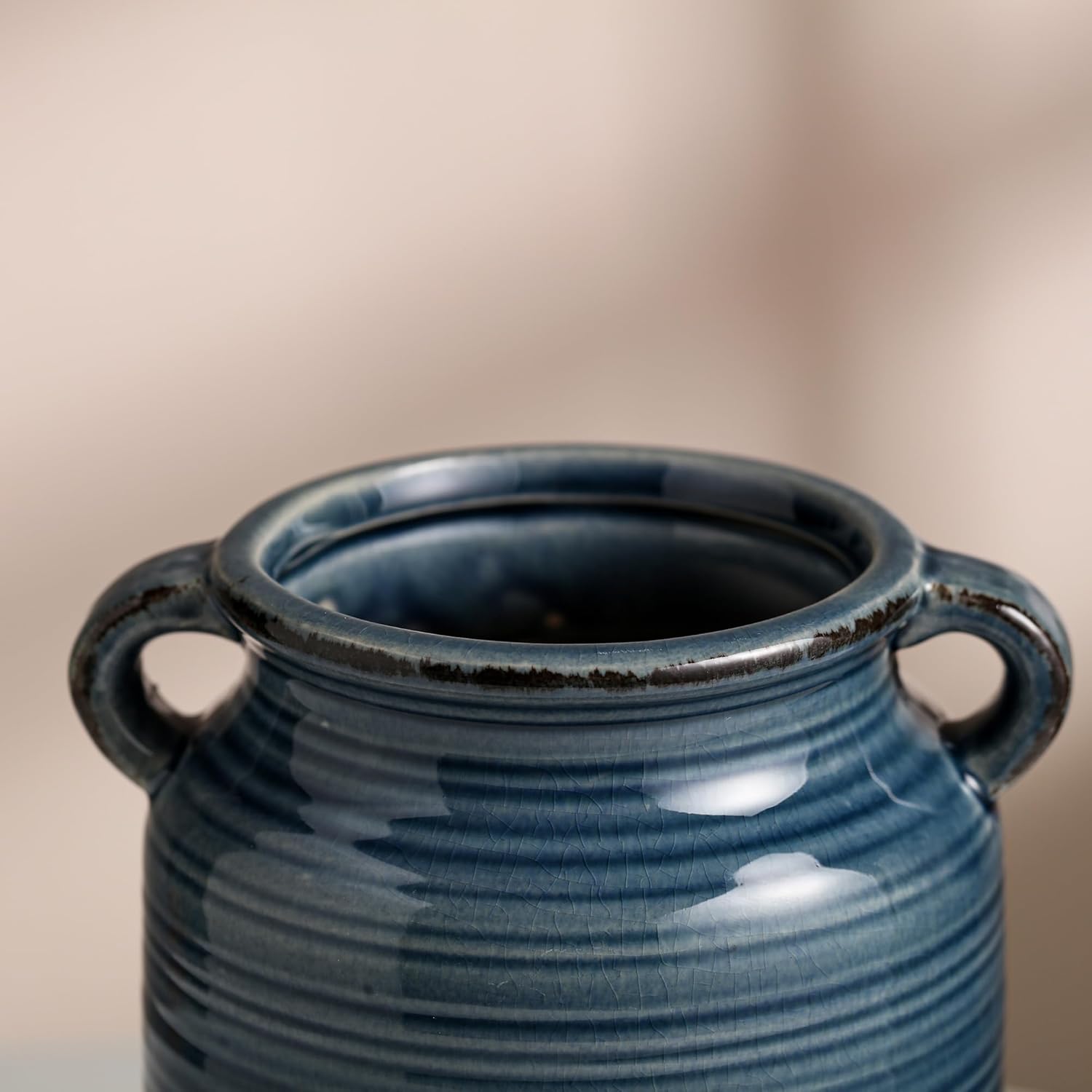Ceramic Rustic Blue Flower Vase 59x86