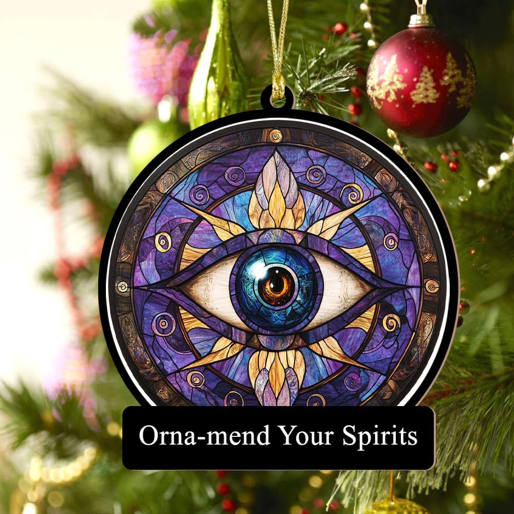 Evil Eye Christmas Ornament for Tree and Window Decor