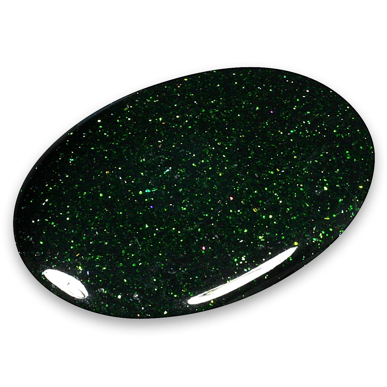 CrystalAge Green Goldstone Palm Stone 70x50mm