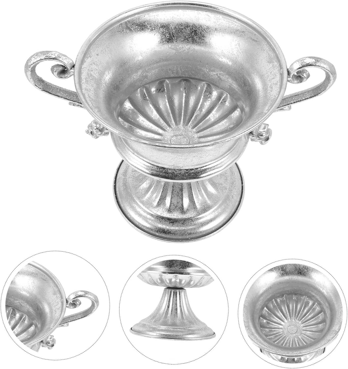 Yardwe Vintage Flower Vase with Gold Base Decorative Urn