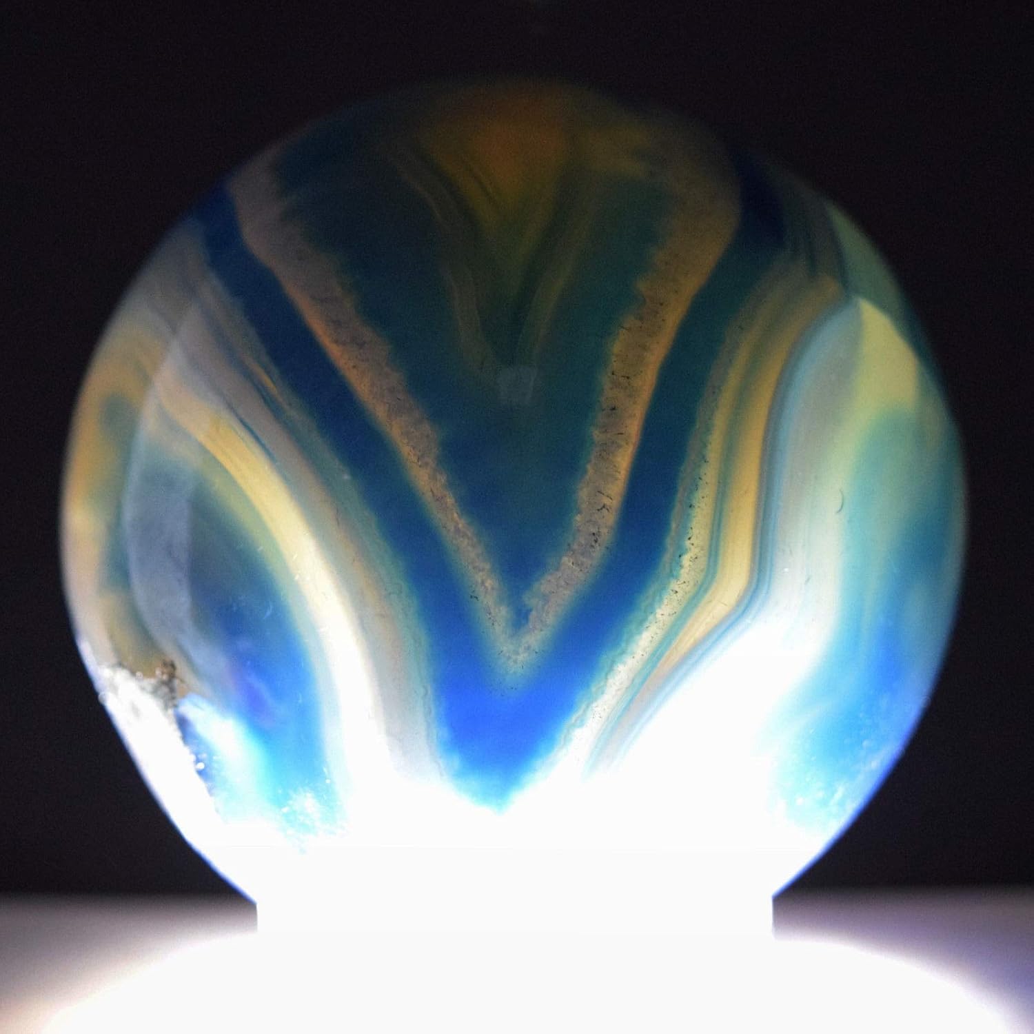 HQRP Dyed Deep Blue Agate Sphere with Stand
