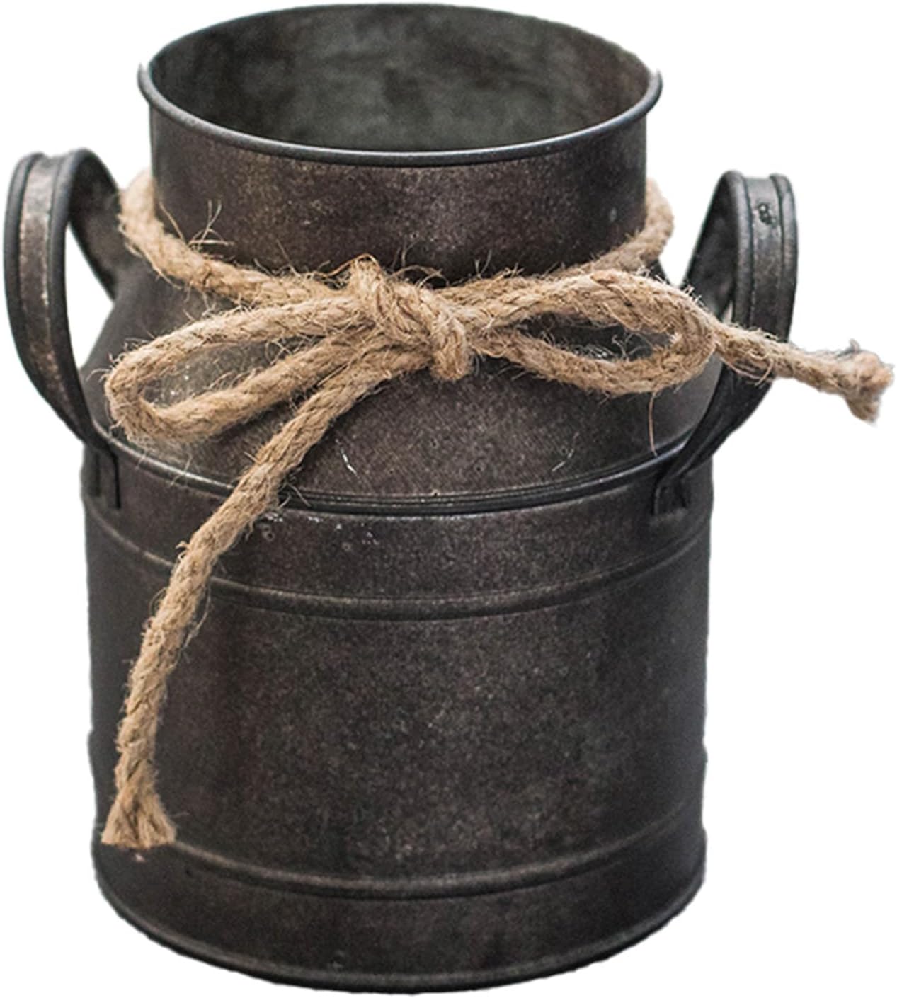 Rust Paint Flower Vase Rustic Metal Milk Can Bucket Decor