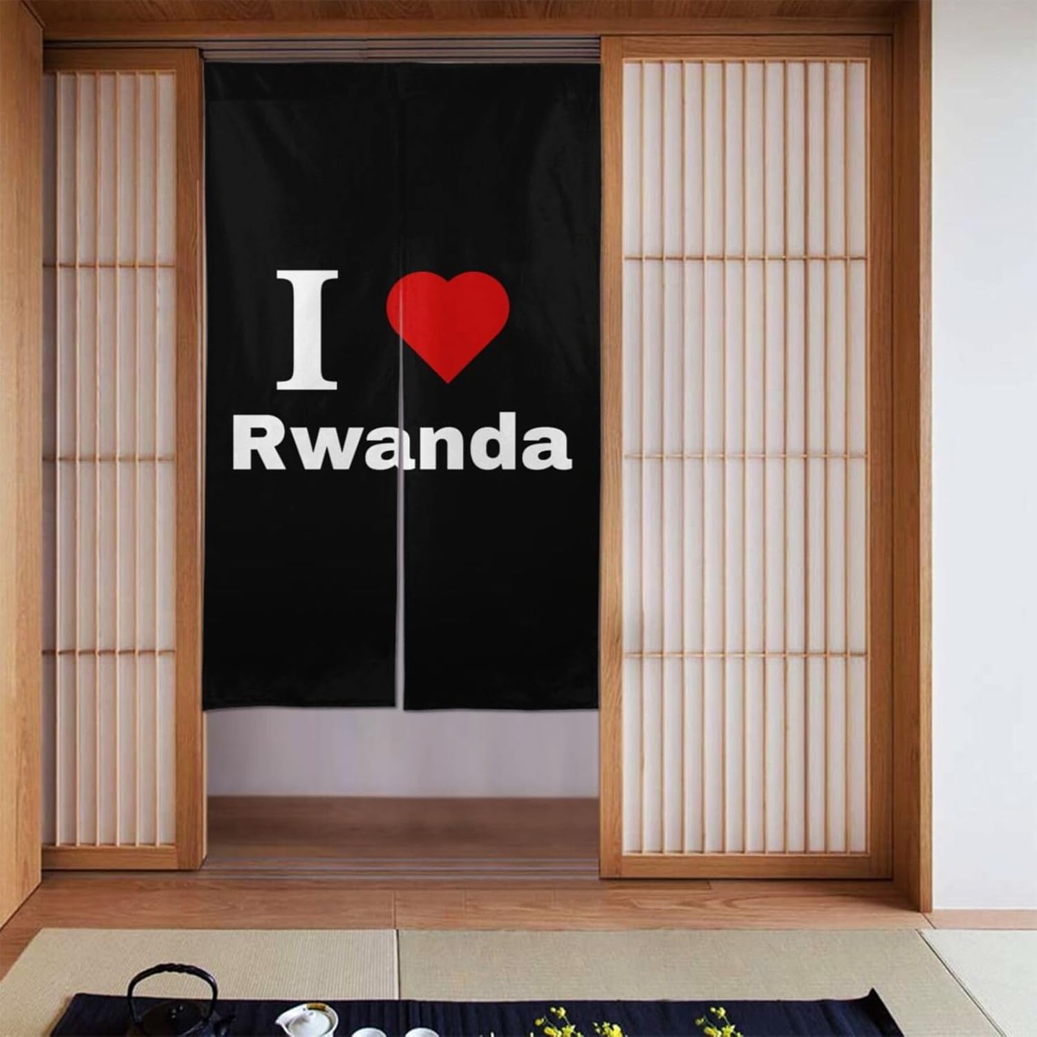 I Love Rwanda Blackout Curtain for Doorway 34x56in
