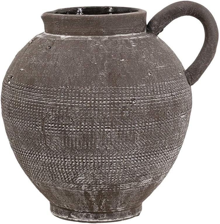 Textured Ceramic Pitcher Planter 7 Inch Rustic Decor