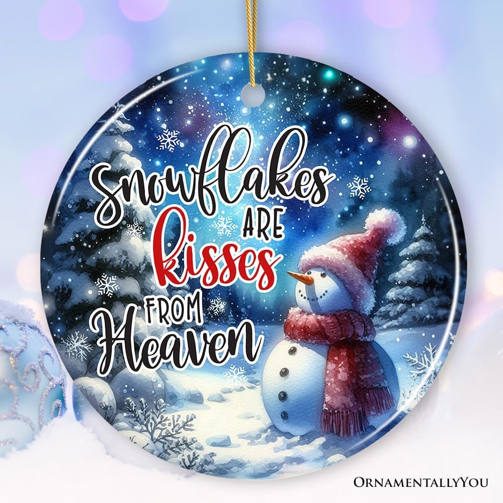 Enchanting Snowflakes Christmas Ornament Snowman Memorial Gift