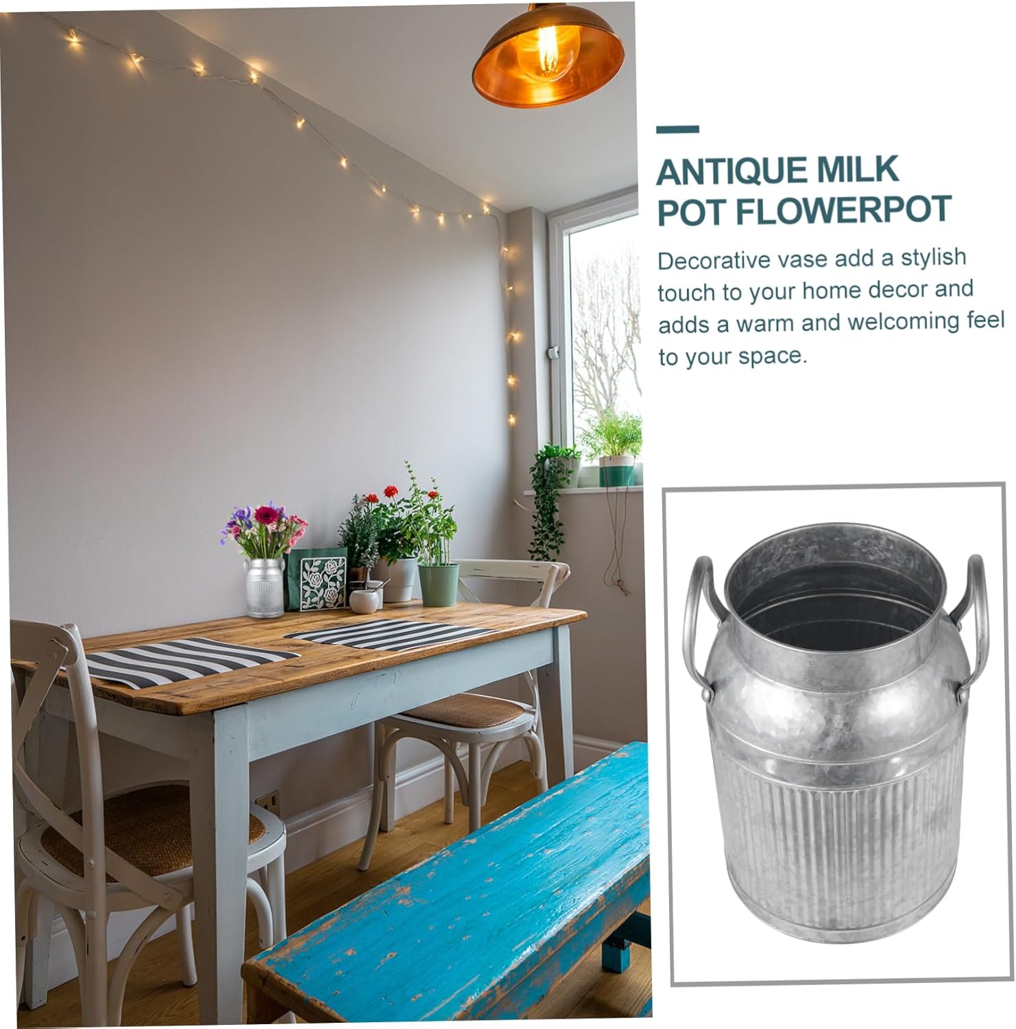 Healifty Milk Jug Flower Pot with Handle