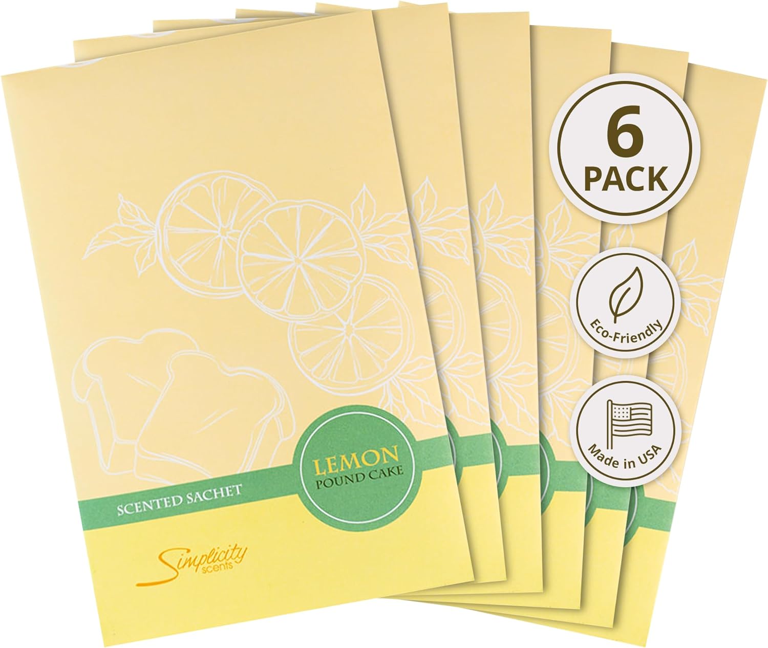 Lemon Poundcake Scented Sachets Pack of 6