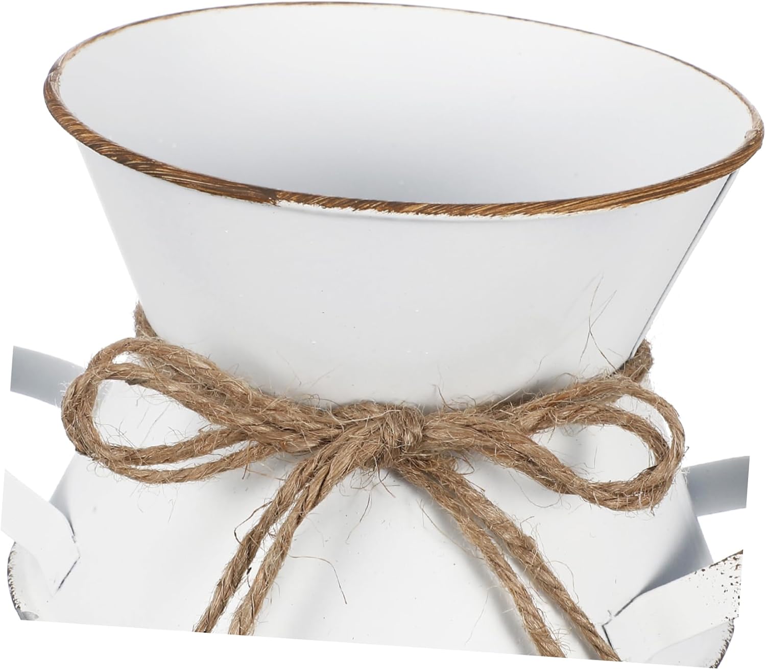 HOMSFOU Heart-Shaped Galvanized Flower Vase with Handle