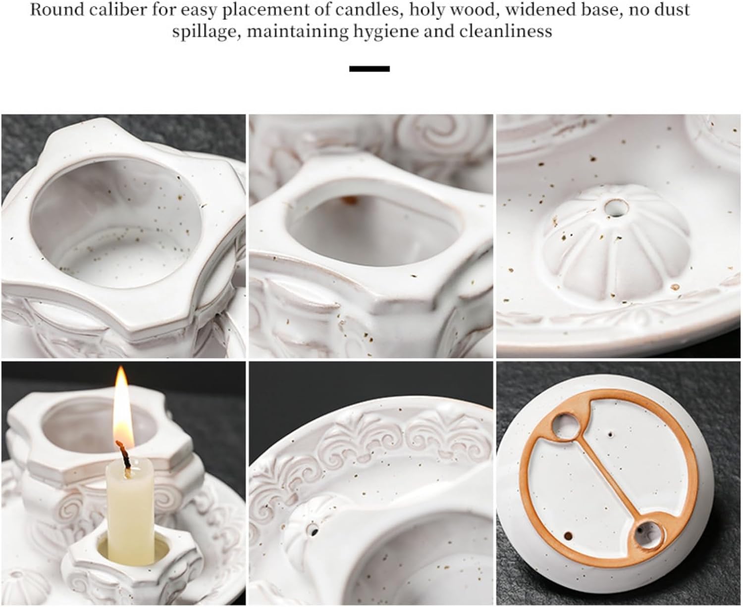 4-in-1 Ceramic Incense Holder with Ash Catcher