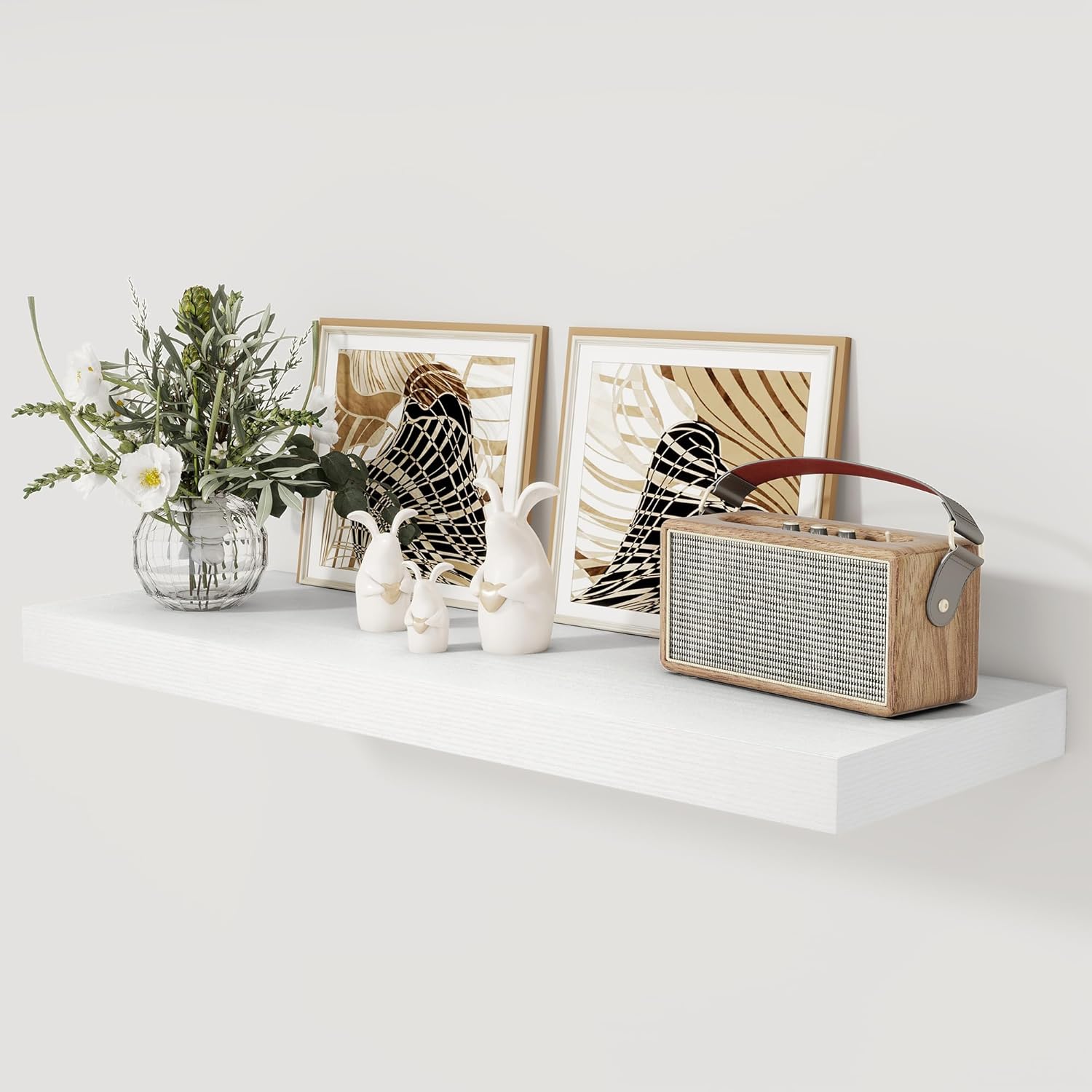 White Floating Shelf 36x12 Inch Wall Mount