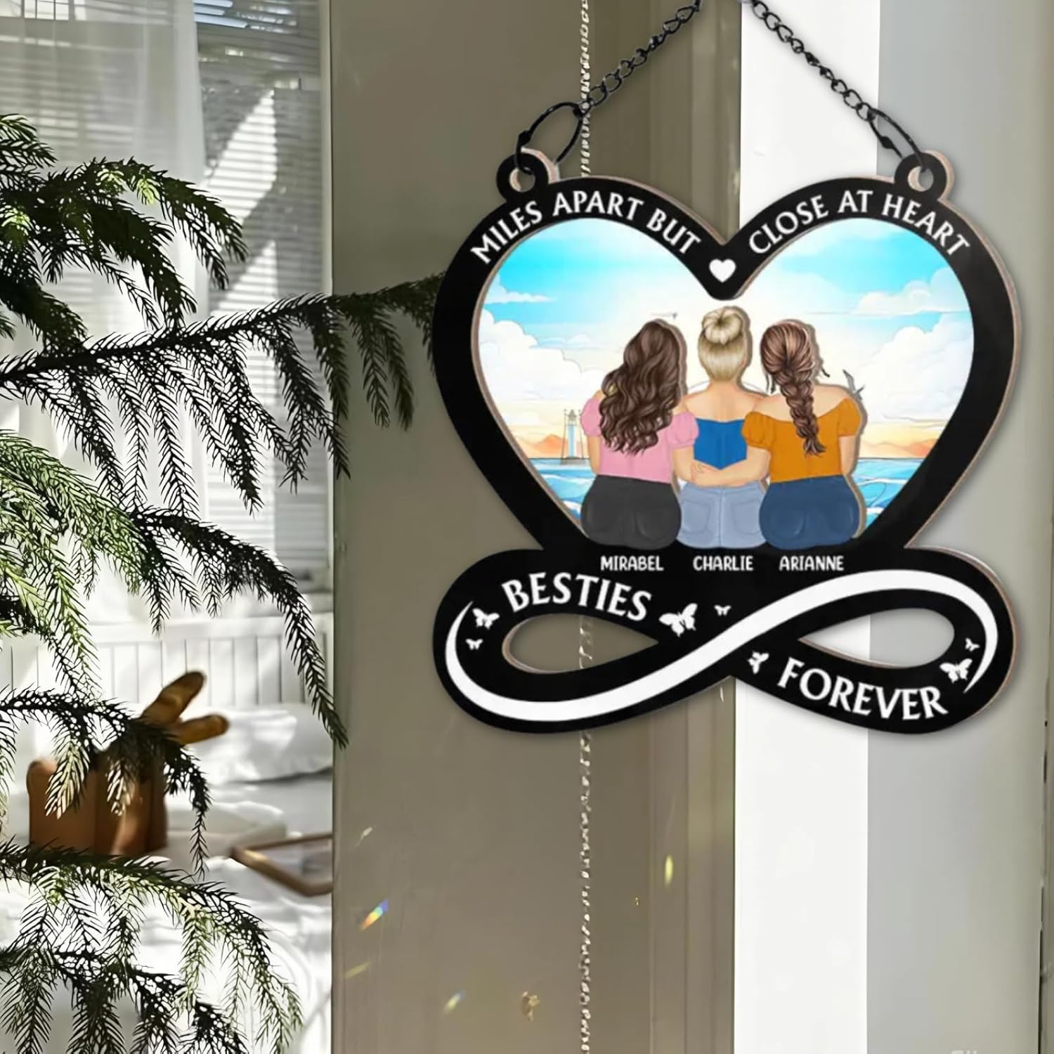 Not Sisters by Blood But Sisters by Heart Suncatcher