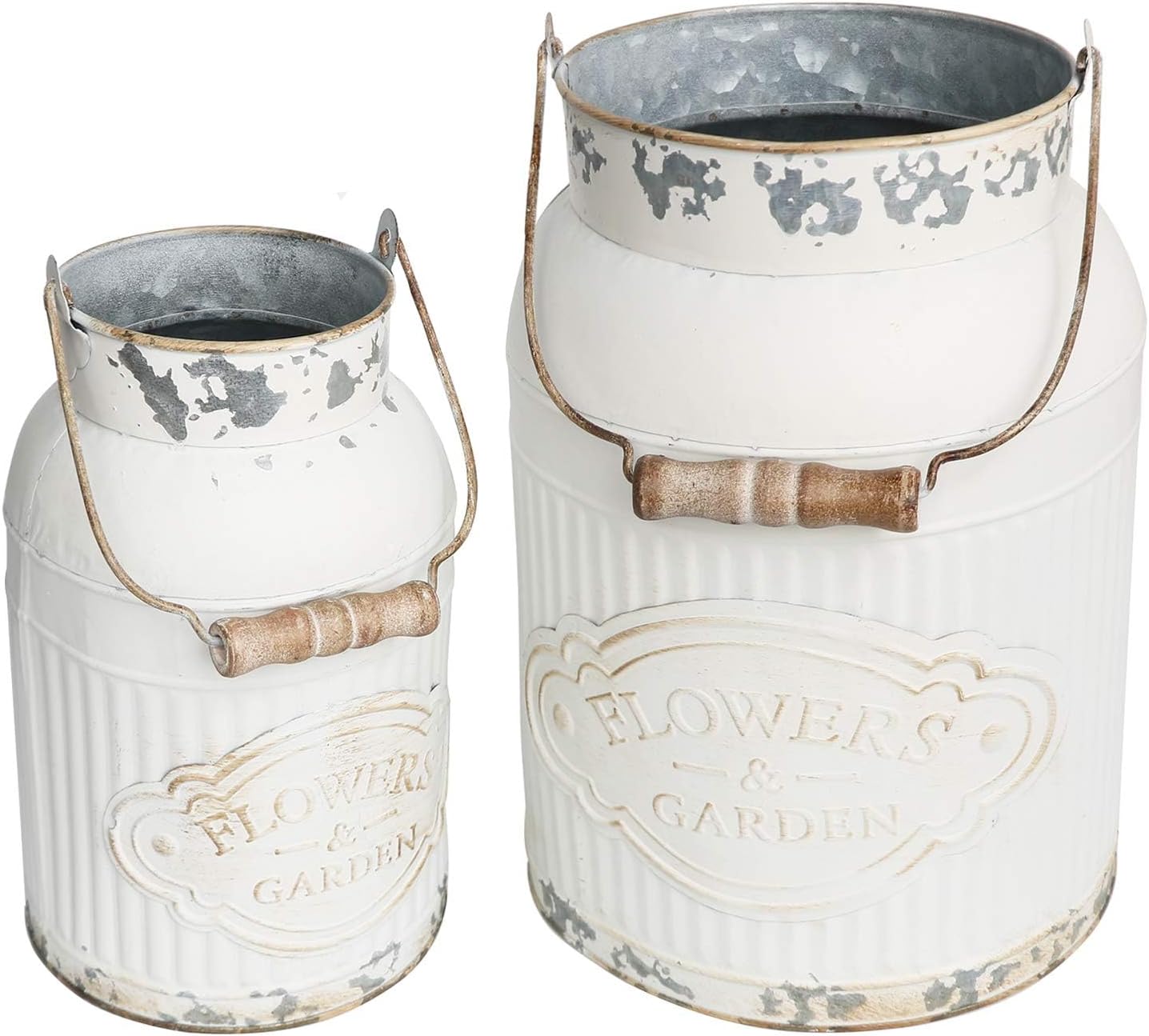 Vancore Shabby Chic Metal Milk Jug Planter Vase
