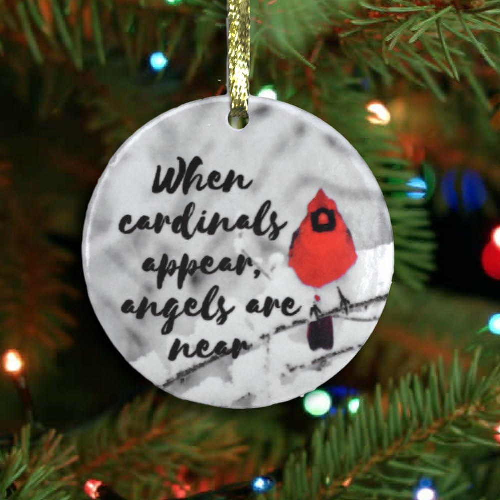 Memorial Christmas Ornament - When Cardinals Appear Angels Are Near