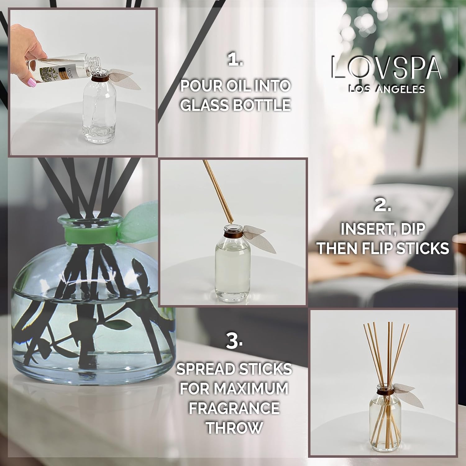 LOVSPA De-Stress Lavender Eucalyptus Reed Diffuser Oil Refill