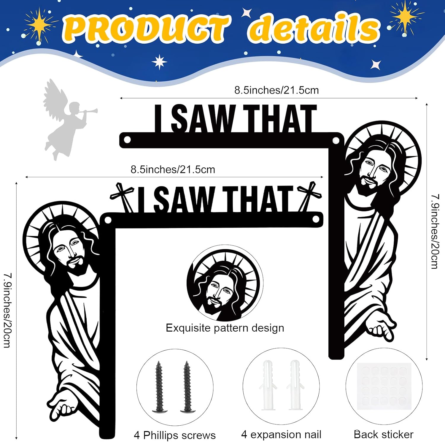 Blulu Creative Door Corner Decor Religious Bless This Home Metal Sign