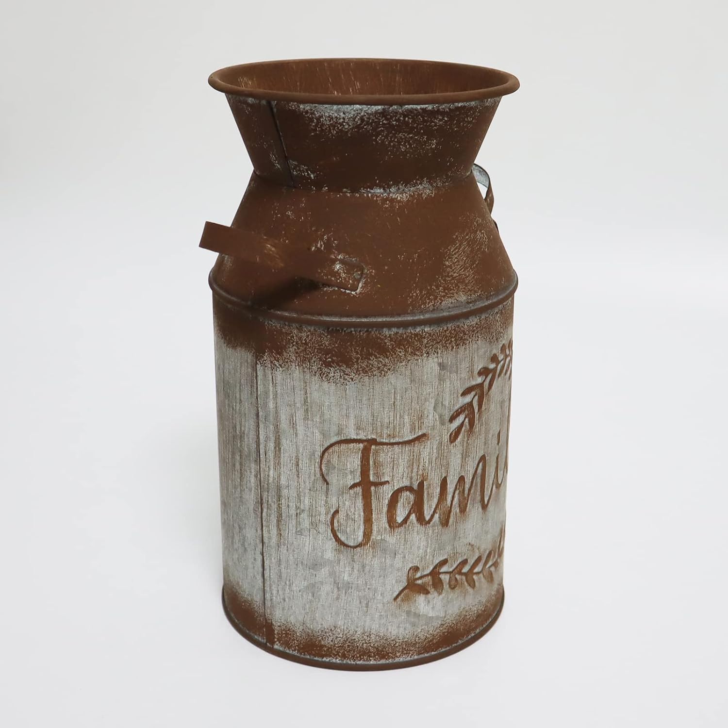 Galvanized Milk Can Greeting Vase with Rustic Design